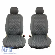 image-20-Semi Front Seat Covers PU Royal Gray 4 Pieces