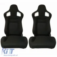 image-11-Bucket Seats RS Style Fabric Black With Red Stitching Pair 2 Pcs