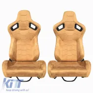 image-14-Bucket Seats suitable for R8 Suede Alcantara Beige Pair 2 Pcs