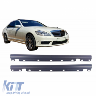image-7-Side Skirts suitable for Mercedes-Benz S-Class W221 06-13 A Design S65 Look Long From Abs Plastic 2 pcs