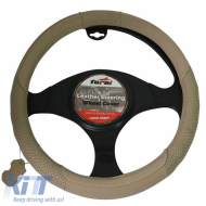 image-23-Steering Wheel Cover Suitable for Leather Beige Medium 38cm