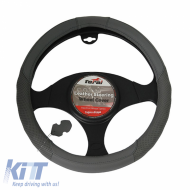 image-48-Steering Wheel Cover in Leather Gray Medium 38cm