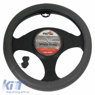 image-18-Steering Wheel Cover in Leather Gray Large 40cm