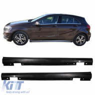image-8-Side Skirts suitable for Mercedes-Benz A-Class W176 12-18 A Design A45 Look from ABS plastic 2 pcs