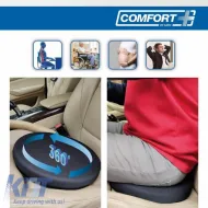 image-2-Seat Support Anatomic / Orthopedic Cushion Memory Foam & Gel Rotating RK19009 40x6cm Black 1 pc