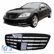 image-11-Front Grille suitable for Mercedes-Benz S-Class W221 09-13 S63 S65 A Design Look Glossy Black 1pc