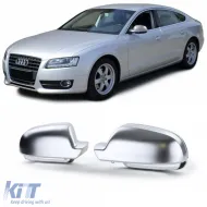 image-1-Mirror caps for replacement silver matte for AUDI A3 8P A4 8K B8 A5 8T 09-