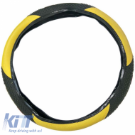 image-10-Steering Wheel Cover Leatherette Type R Yellow Medium 38cm