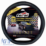 image-60-Steering Wheel Cover Leatherette D-Shape Carbon Medium 38cm