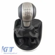 image-79-Shift Knob With Boot Black/Silver Suitable for Seat Leon 2/Toledo 3 With 6 Speed GK0342