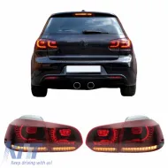 image-68-Tailights Set suitable for VW Golf VI (6) 08-12 Full Led Dynamic GTI R20 Look Cherry Red/Smoke VLand