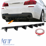 image-1-Rear Bumper Diffuser Universal with 7 Fins Carbon Look from ABS Plastic 1pc