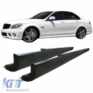 image-12-Side Skirts suitable for Mercedes-Benz C-Class W204 07-14 C63 A Design Look From Abs Plastic 2 pcs