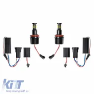 image-6-Led Kit suitable for Angel Eyes BMW 3 E90 / E92 / 5 E60 / X5 E70 / X6 E71 H8 120watt Canbus White Color 2pcs