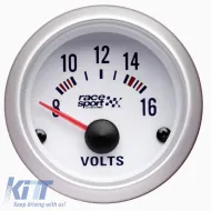 image-12-Voltmeter Racesport White 52mm 12 Volt GAUG484