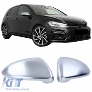 image-7-Mirror Covers suitable for VW Golf VII (7) 12-20 / Touran 15+ Brushed Aluminum 2 Pieces