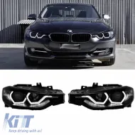 image-67-Headlights Set Suitable for BMW 3 F30 / F31 11-15 3D Angel Eyes Black H7/H7 With Motor Sonar