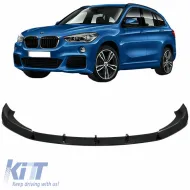 image-27-Front Spoiler suitable for BMW X1 F48 15-19 M-Packet Glossy Black 3pc