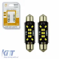 image-43-Led Bulbs Festoon 41mm 10 Leds 12volt C5W Canbus White Color Auto GS 600485 2pcs 16947