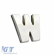 image-57-Chrome Sticker Letter 3D ''W'' 2.7cm x 2.5cm 1 Piece