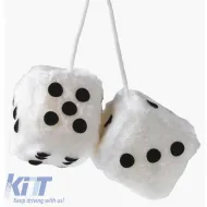 image-70-Hanging Decorative Dice Fuzzy Dice White 7x7cm 2 Pcs