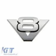 image-78-Chrome Sticker 3D ''V8'' 6cm x 3.8cm 1 Piece