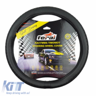 image-65-Steering Wheel Cover PU Soft Black With Black Stitching Medium 38cm