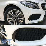 image-1-Front Bumper Side Flaps suitable for Mercedes-Benz C-Class W205 14-18 Pre-Facelift With A Design Bumper Glossy Black 2 Pieces