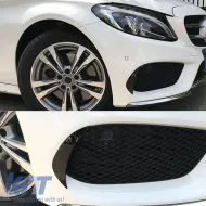 image-17-Front Bumper Side Flaps suitable for Mercedes-Benz C-Class W205 14-18 Pre-Facelift With A Design Bumper Glossy Black 2 Pieces