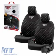 image-18-Semi Front Seat Covers suitable for Otom RSX Sport Fabric Embroidered Black With White Stitch RSXL-101 2 Pieces