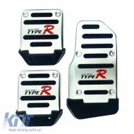 image-62-Pedal Aluminium Universal Type-R Black / Chrome Manual Set 3 Pcs