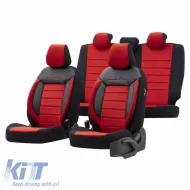 image-31-Seat Covers Otom Comfortline Design Universal Sued / Rachel / Artificial Leather Front / Rear Set 11 Pieces Black - Red CMF-207