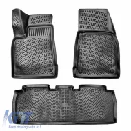 image-38-Car Mats 3D From Rubber TPE Suitable for Tesla Model X 2015-2021 5 Seat Rizline 4 Pcs Black