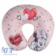 image-3-Travel Neck Pillow suitable for Kids Minnie Mouse ''Hearts'' 27cm x 23cm Pink 1 Piece