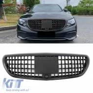 image-14-Front Grille suitable for Mercedes-Benz E-Class W213 16-20 Exclusive Maybach Look Gloss Black 1pc