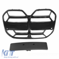 image-14-Front Grilles suitable for BMW 4 G22 / G23 2020+ M4 CS Sport Look Glossy Black 2pcs