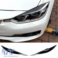 image-2-Headlight Covers Eyebrows suitable for BMW 3 F30 / F31 2011-2019 Painted Glossy Black 2 Pcs