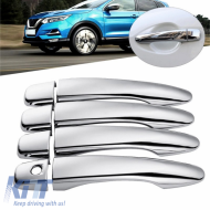 image-13-Chrome Door Handle Covers Steel suitable for Nissan Qashqai J11 14-20 Set 8 Pcs