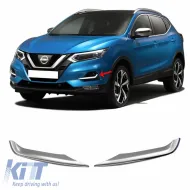 image-2-Decoration Chrome Fog Lamp Trim suitable for Nissan Qashqai 2017-2021 Steel 2 Pcs