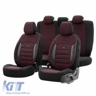 image-13-Seat Covers Otom Sport Plus Design Universal Cotton / Rachel / Artificial Leather Front / Rear Set 11 Pieces Dark Red SPTPLS-103