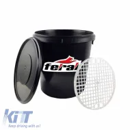 image-71-Washing Bucket Round With Grit Guard Black With Lid 18Lt Feral
