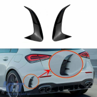 image-9-Rear Bumper Side Flaps / Vents Suitable for Mercedes-Benz A-Class W177 Hatchback With A Design Line Bumper Glossy Black 2 Pieces