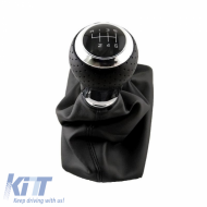 image-4-Shift Knob With Boot Black Suitable for Audi A4 B6/B7 With 6 Speed New
