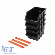 image-40-Plastic Tool Bin Organiser Set 4 Pcs 15 x 24 x 12.8cm Tactix 320606