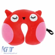 image-17-Travel Neck Pillow Happy Confort Owl 27cm x 23cm Red 1 Piece