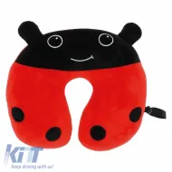 image-15-Travel Neck Pillow Happy Confort Ladybug 27cm x 23cm Black-Red 1 Piece