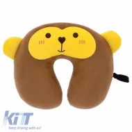 image-42-Travel Neck Pillow Happy Confort Monkey 27cm x 23cm Brown-Yellow 1 Piece