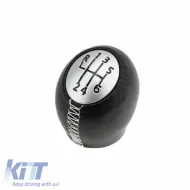 image-44-Shift Knob suitable for Renault Clio 05-14 / Megane 02-16 / Scenic 03-15 / Trafic 01-15 / Dacia Duster 10-17 with 6 Speed Chrome Black GK3221