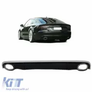 image-6-Rear Bumper Diffuser suitable for Audi A7 4G 10-14 RS7 Look Standard Bumper with Exhaust Tips from ABS Plastic