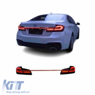 image-7-Tailights Set Suitable for BMW 5 F10 / F18 11-17 G30 Look Full LED Bar With Center Light Dynamic Corner